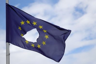 Torn EU flag