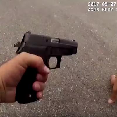 Screenshot of police shoot out