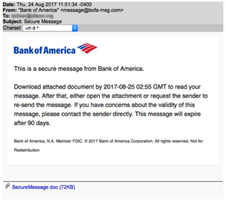 phishing message