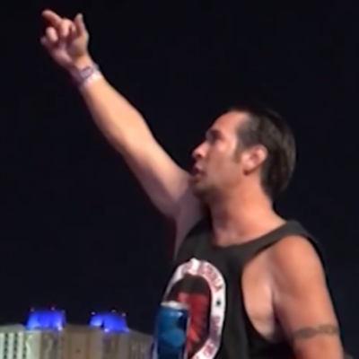 Defiant man flips bird at Las Vegas shooter