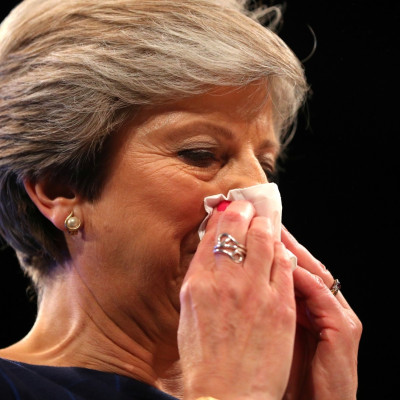 Theresa May Conservative Party Conference Lozenge Cough