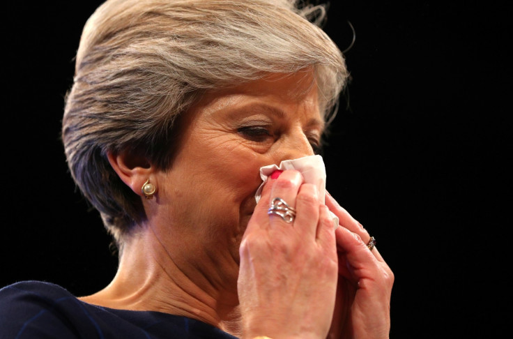 Theresa May Conservative Party Conference Lozenge Cough