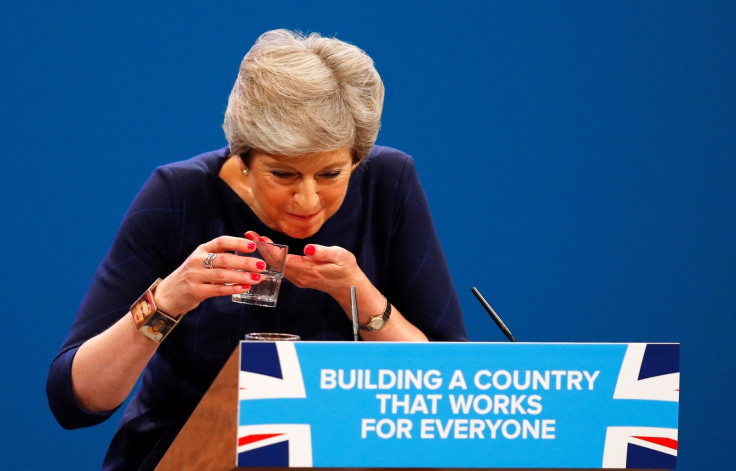 Theresa May Conservative Party Conference Lozenge Cough