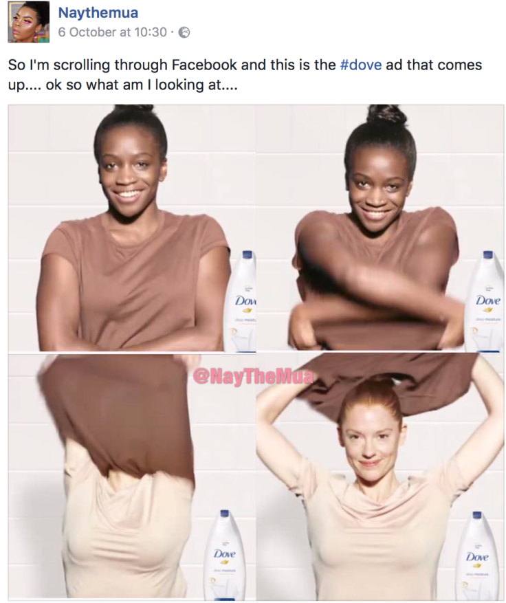 Dove advert on Facebook