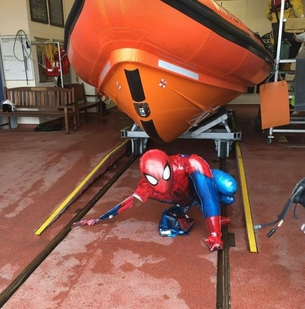 Spiderman rescued by Sunderland coastguard Spiderman rescued by Sunderland coastguard