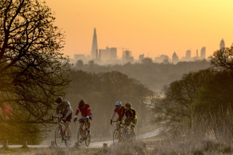Cyclists make their way through Richmond Park