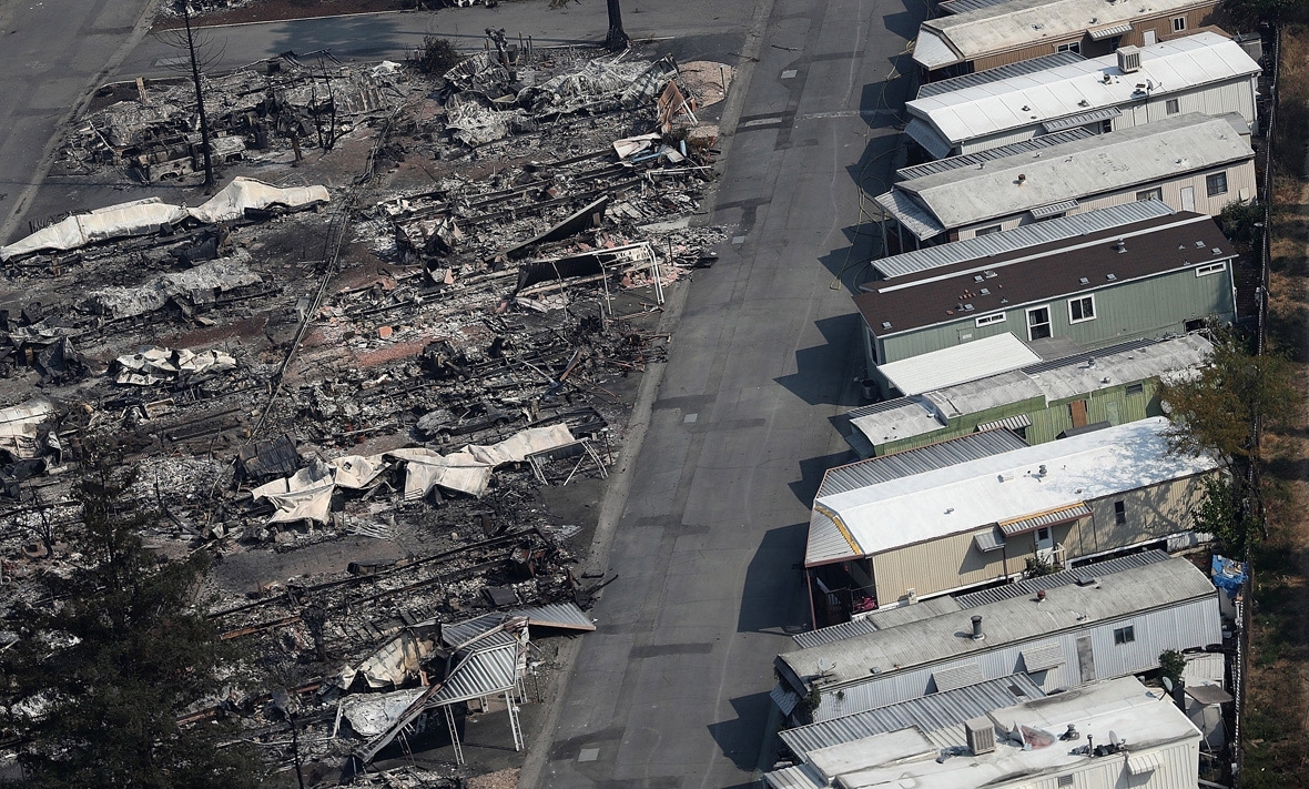 Shocking aerial photos show house after house in Santa Rosa obliterated