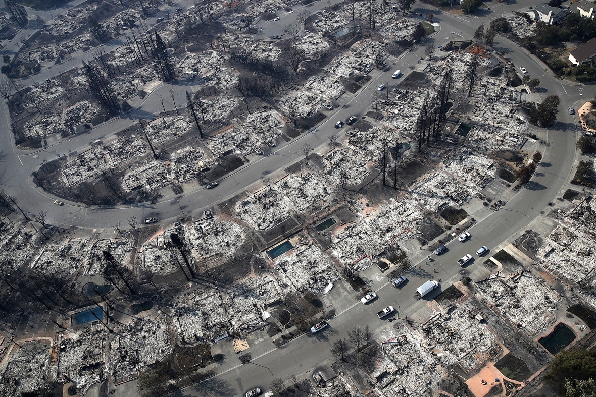 Shocking aerial photos show house after house in Santa Rosa obliterated