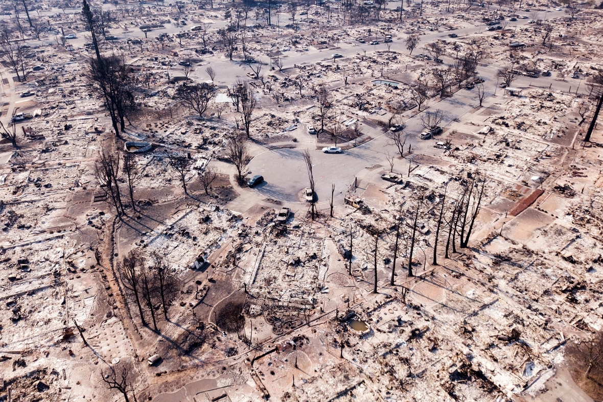 Shocking aerial photos show house after house in Santa Rosa obliterated