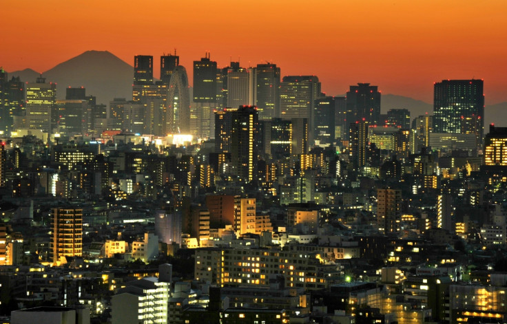 Mount Fuji behind Tokyo