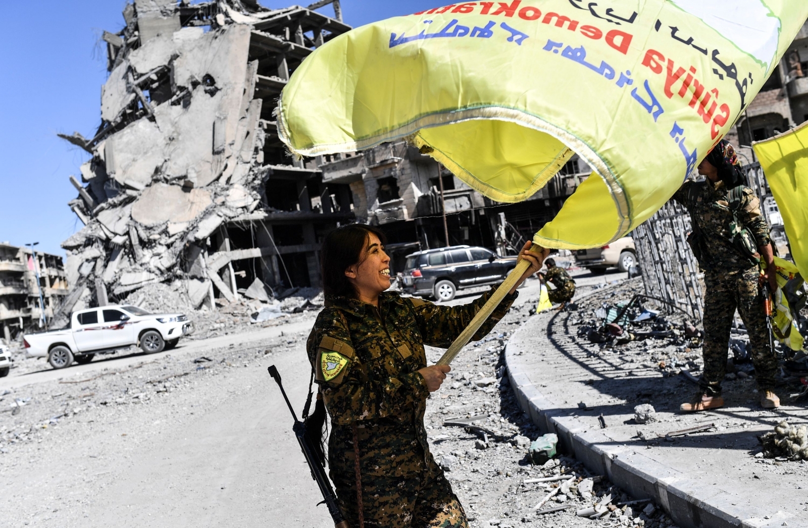 Joyous scenes as Syrian Democratic Forces celebrate liberation of Raqqa