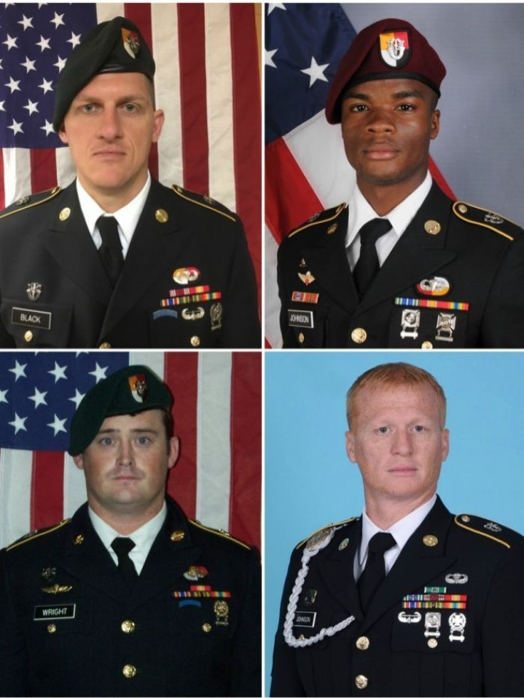 Clockwise from top left: Bryan Black, La David Johnson, Jeremiah Johnson and Dustin Wright were killed while serving in Niger.