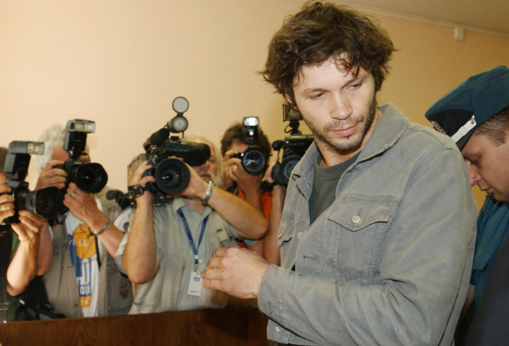 Singer Bertrand Cantat enters a court in 2003 in Vilnius, Lithuania following the death of his actress girlfriend Marie Trintignant 