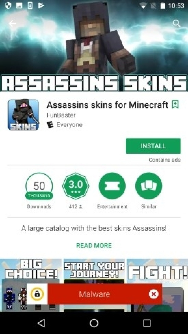 Infected Minecraft app