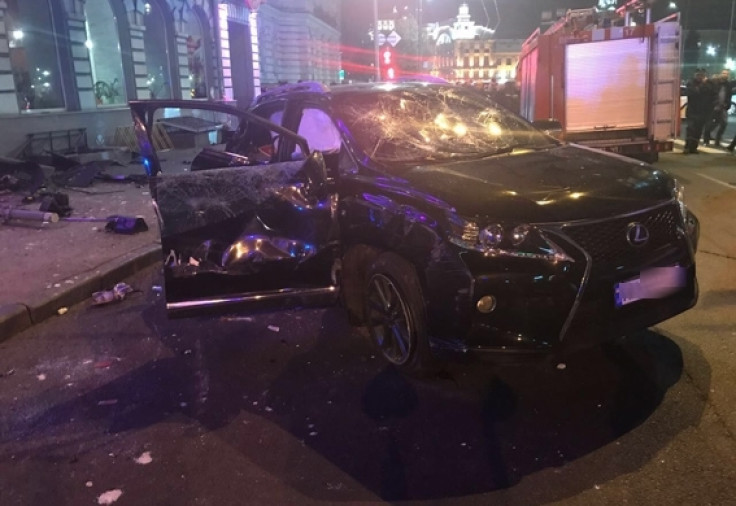 This Lexus is said to have flipped over and ploughed into a crowd of people in Ukrainian city, Kharkiv