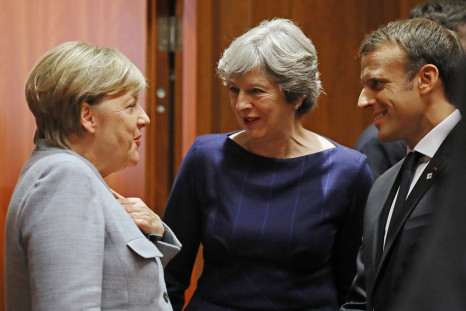 Angela Merkel, Theresa May and Emmanuel Macron