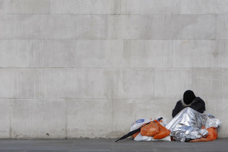 homeless person sleeps on street