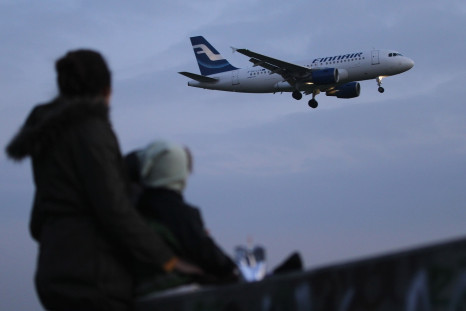 Arriving Finnair plane