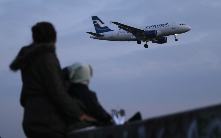 Arriving Finnair plane