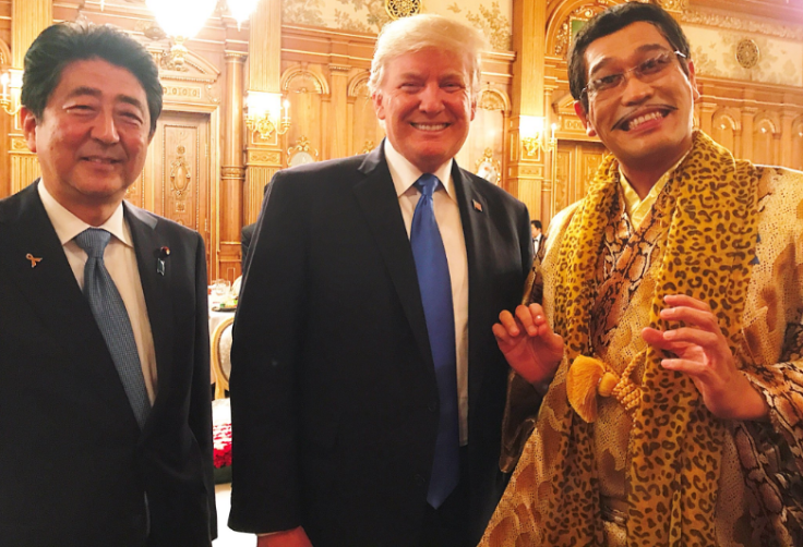 Shinzo Abe, Donald Trump and Pikotaro