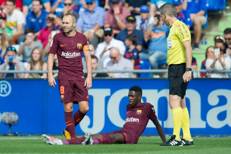 Andres Iniesta and Ousmane Dembele