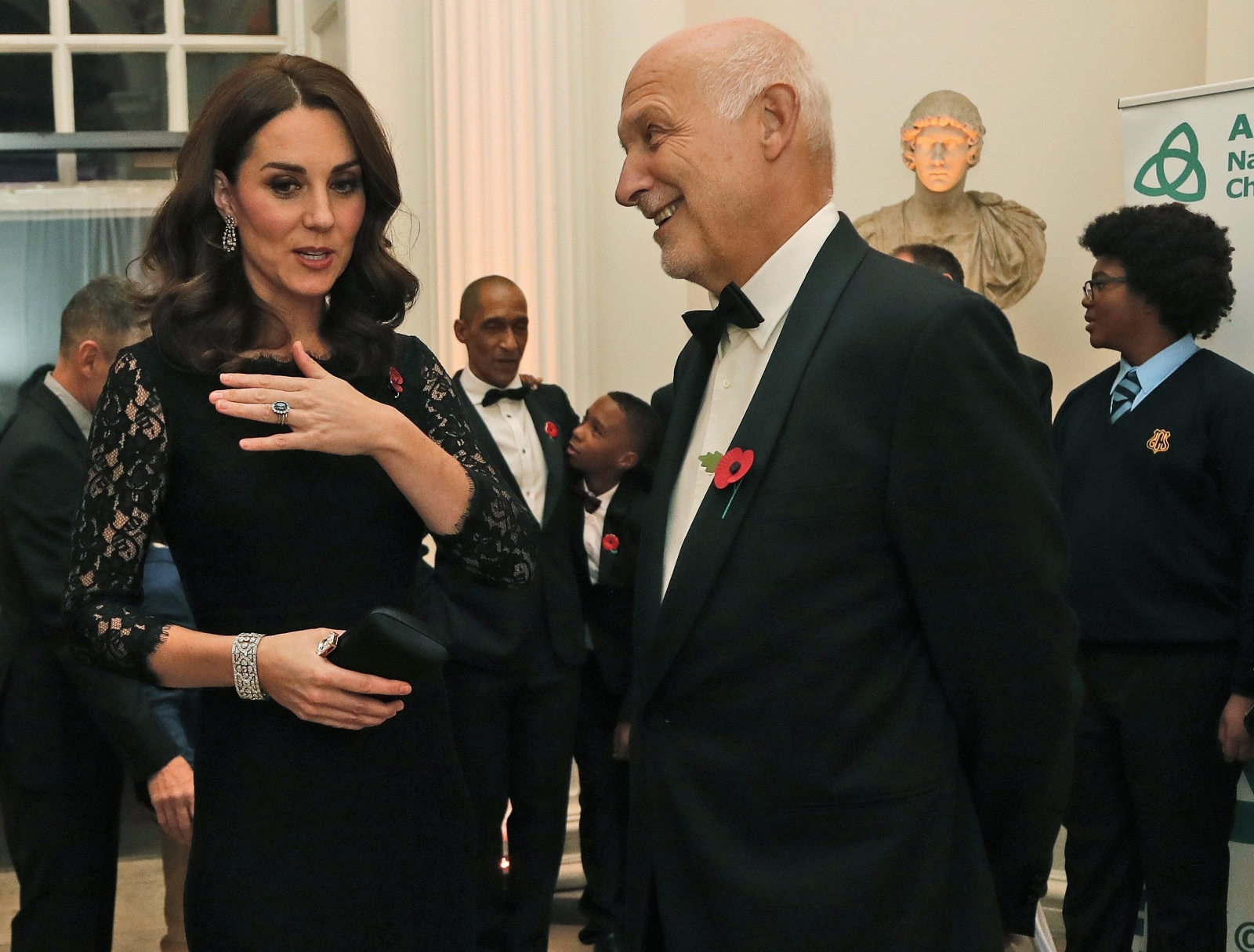 Image result for Duchess of Cambridge shows off baby bump at gala dinner