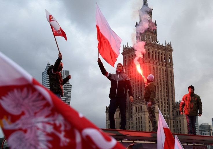 Protestors at 'white Europe' march in Poland