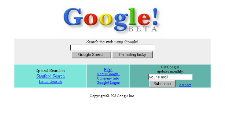 First Google Homepage