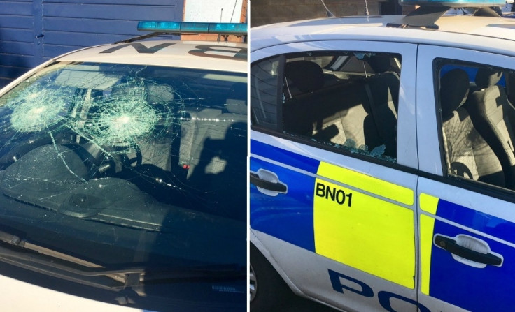 police car smashed 