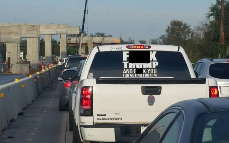 Offensive "F*** Trump" car sticker