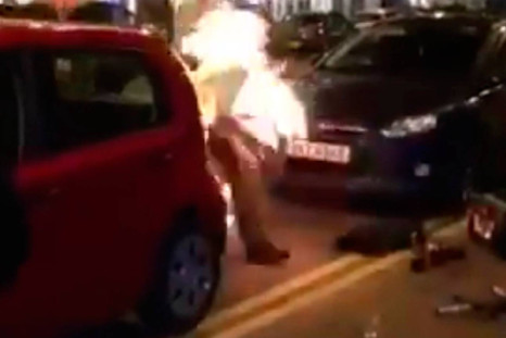Steven Logan, known as Logy on Fire, accidently turned himself into a human torch on Belfast High Street