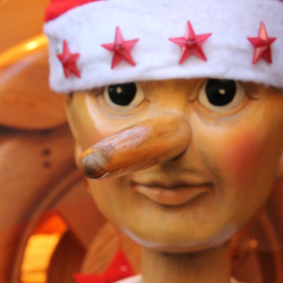 A wooden Pinocchio puppet