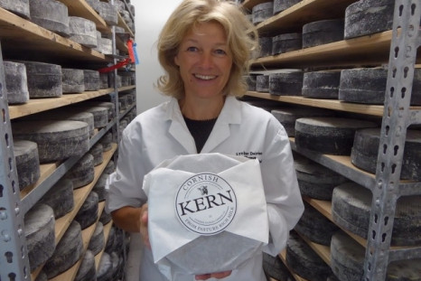 Owner Catherine Mead holds Cornish Kern, a cheese from Truro, which was crowned as the best in the world – beating off tough competition from Italy and Austria