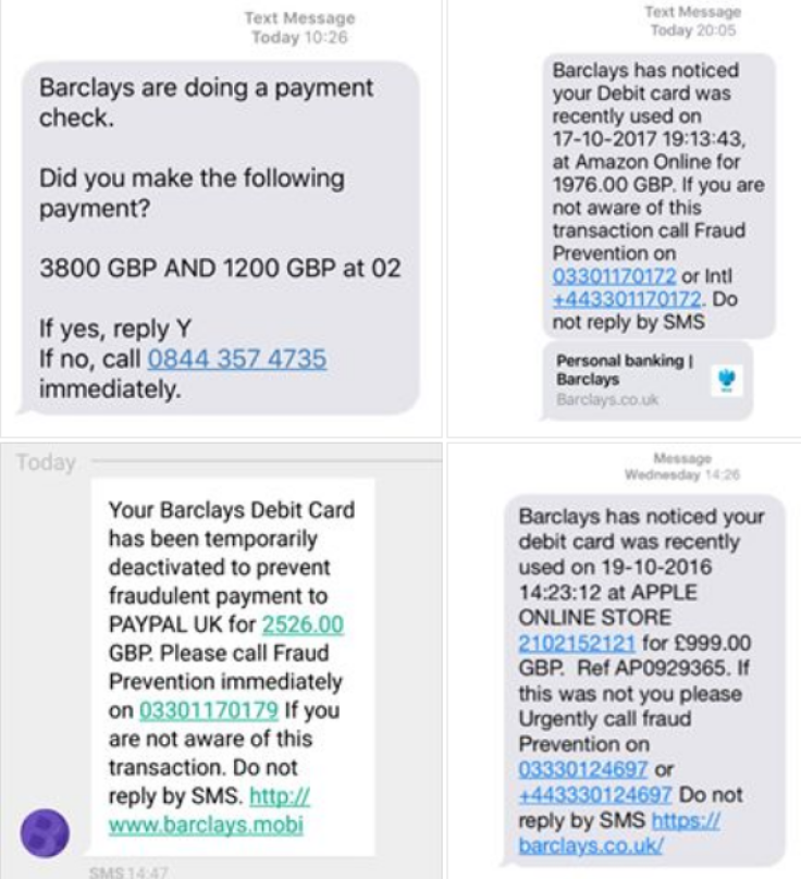Barclays texts 
