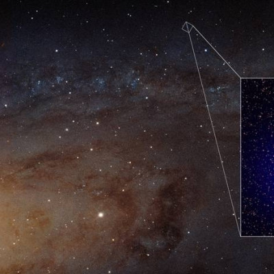 Supermassive black hole pair photobombs Andromeda