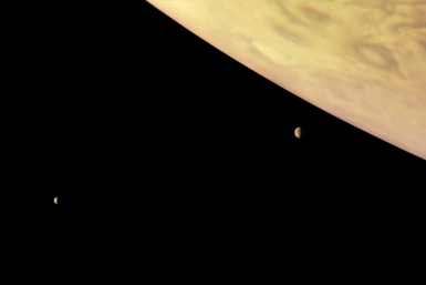 Jupiter and two of its largest moons