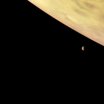 Jupiter and two of its largest moons