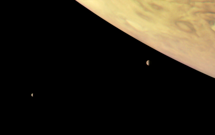 Jupiter and two of its largest moons