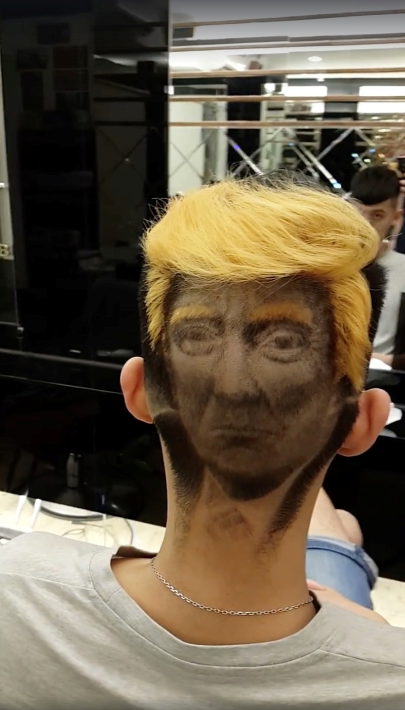 Hairdresser creates incredible Donald Trump portrait on 