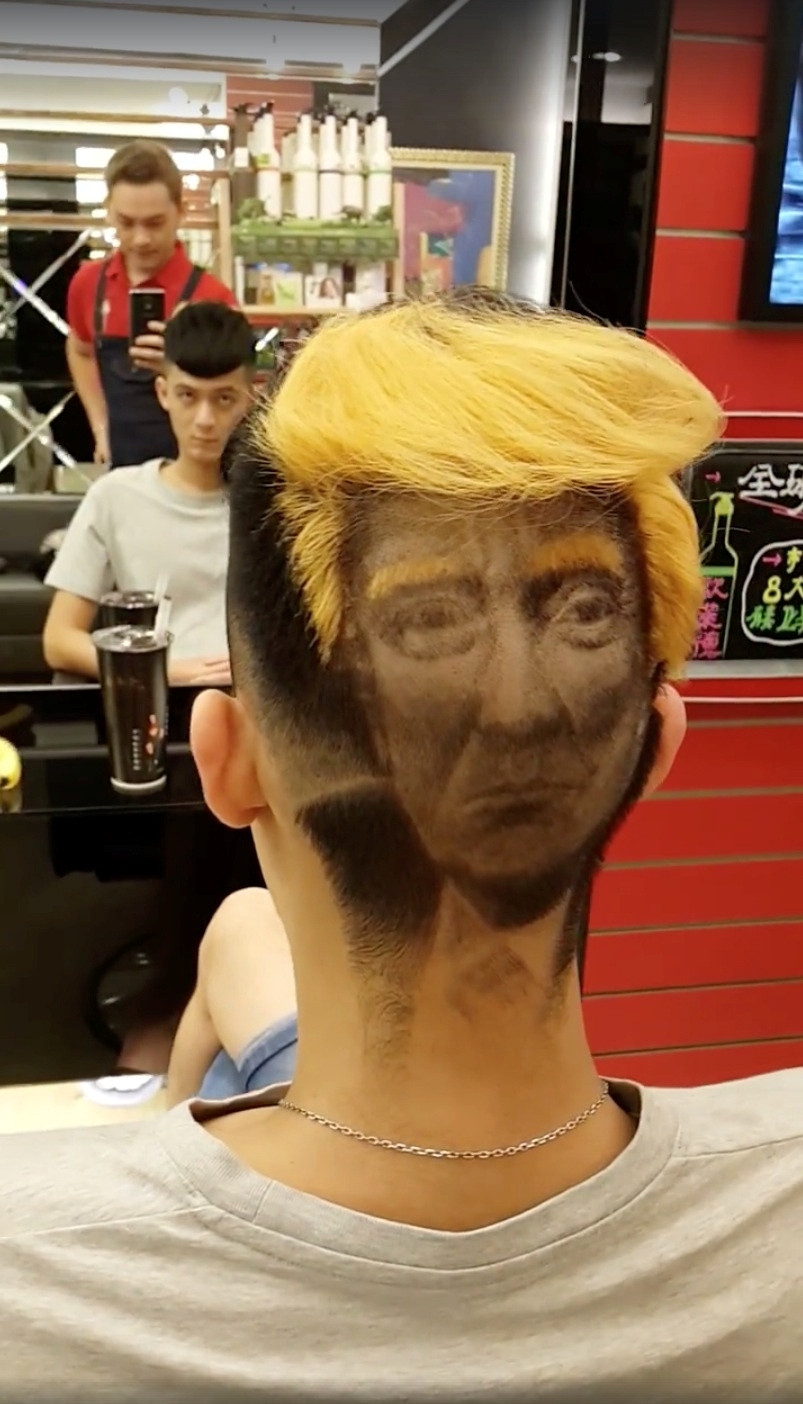 Hairdresser creates incredible Donald Trump portrait on 