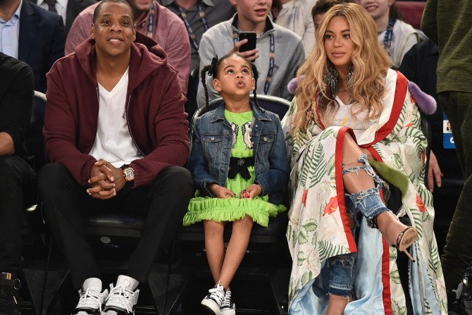 Jay Z, Blue Ivy Carter and Beyonce