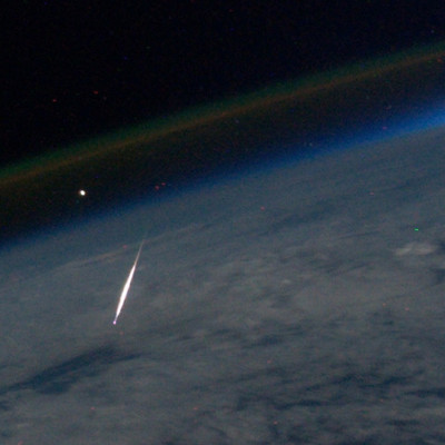 Shooting star from space station
