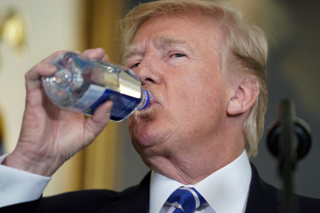 Donald Trump drinking water