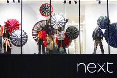 A fashion display is seen in a Next store in Princes Street in Edinburgh, Scotland