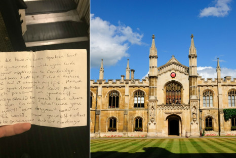 Cambridge University hearwarming note