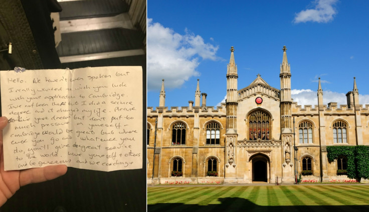 Cambridge University hearwarming note