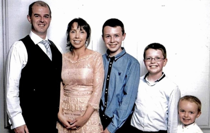 Alan Hawe with his wife Clodagh and their children Liam, 13, Niall, 11 and Ryan, six