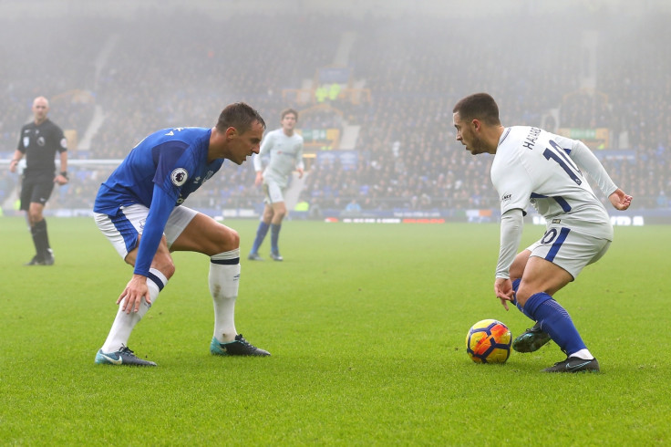 Phil Jagielka and Eden Hazard