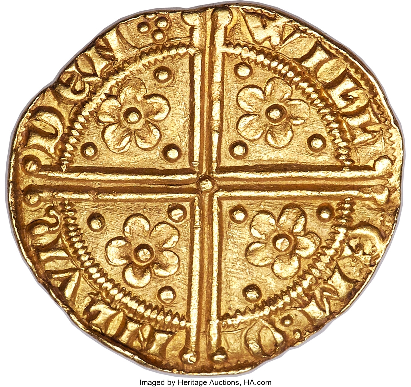 Henry III 1216-1272 gold Penny of 20 Pence ND c. 1257