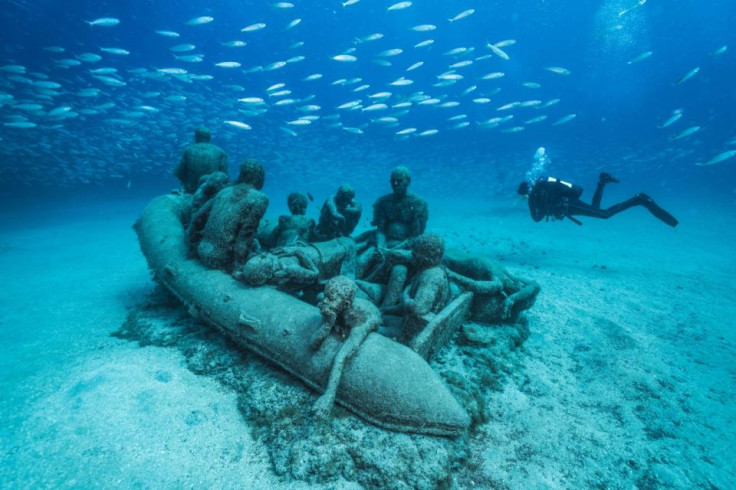The Raft of Lampedusa, by Jason deCaires Taylor in Lanzarote, Spain